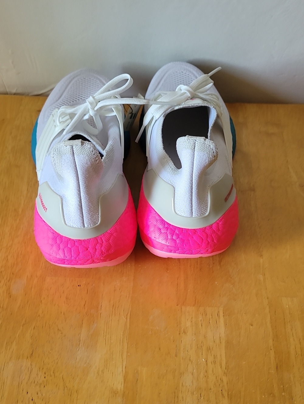 adidas Ultraboost Women's Running Shoes - White with Pink & Blue Gradient - Picture 5 of 9